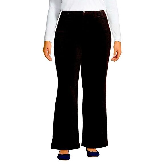 Land's End Plus Size High Rise Wide Wale Corduroy Wide Leg Black Size 14 - Picture 6 of 7